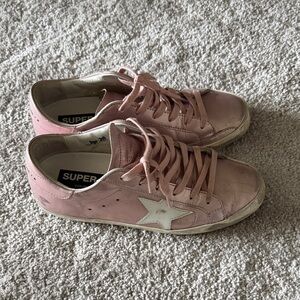 Golden Goose Pink Star Leather Sneakers - Women